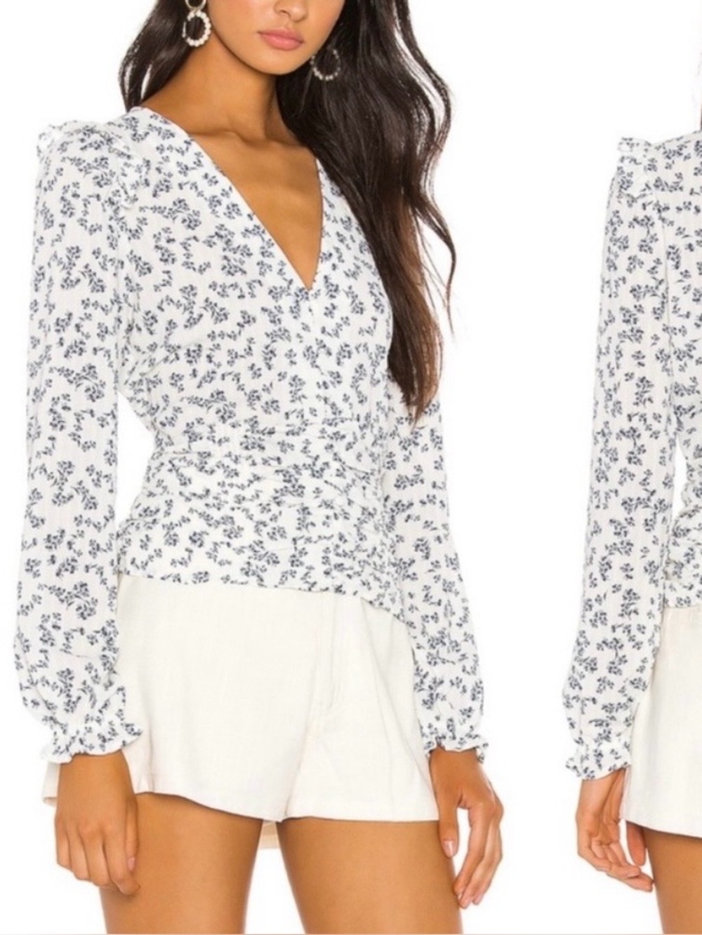 1.State Prairie Dance Floral Blouse in Ecru